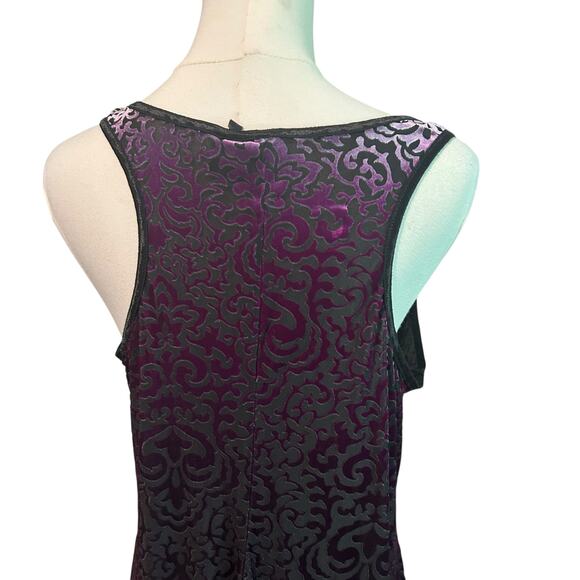 ND Tank Velvet Burnout Tank Top Raspberry Purple Women Petite XL Boho Chic Goth - Picture 3 of 8